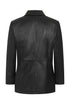 Women's hip-length black luxury Nappa leather blazer jacket by LLD Original, available in sizes 8 to 18.