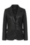 LLD Original black Nappa leather blazer jacket for women, hip length, available in sizes 8 to 18