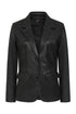 LLD Original black Nappa leather blazer jacket for women, hip length, available in sizes 8 to 18
