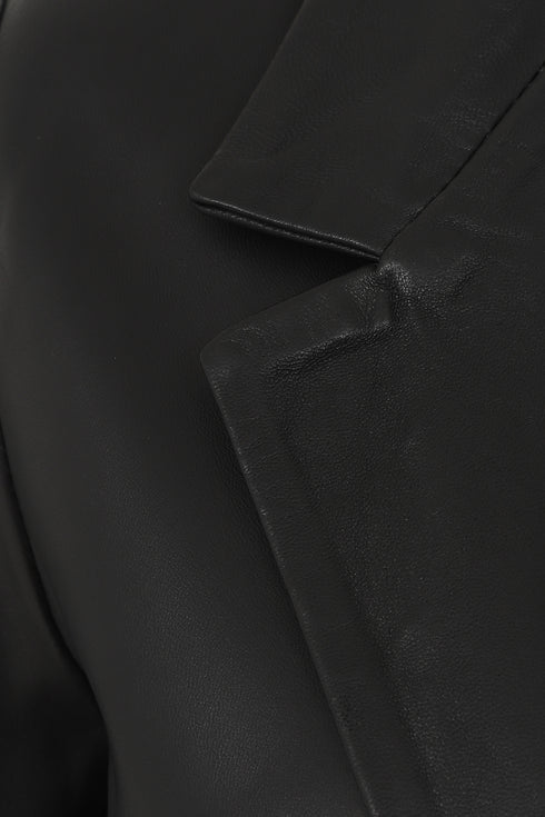 LLD Original KAREN Nappa leather blazer jacket in black, hip-length, women's sizes 8-18