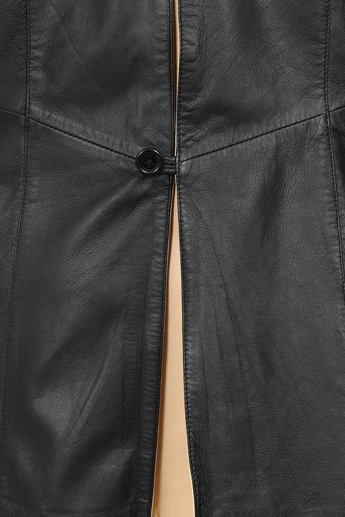 Ladies Modern Classic Genuine Leather Coat - CONNIE - London Leathers Direct