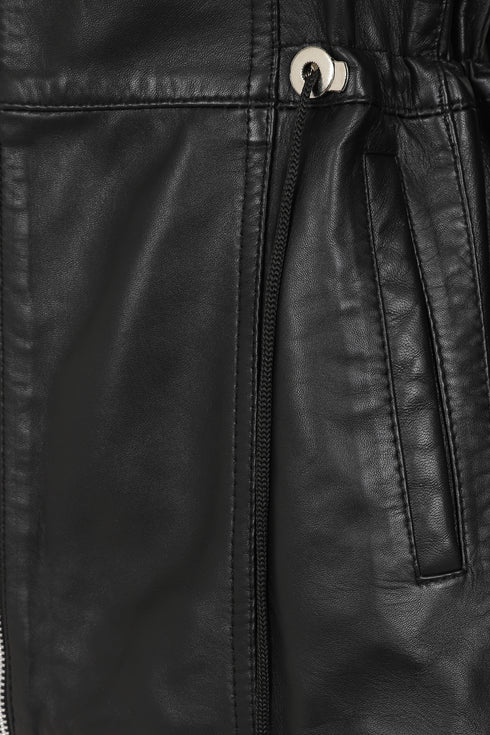 LLD Original black hip-length genuine nappa leather jacket in sizes 8, 10, 12, 14, 16, 18