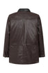 Men's brown genuine leather ¾ length coat by LLD Original, available in sizes S to 6XL.