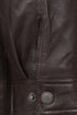 JERRY - Men's Classic Brown Genuine Leather ¾ Length Coat