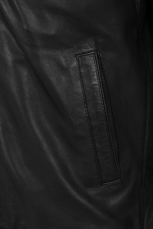 Men's Classic Style Black Leather Jacket for Everyday Wear - JIMMY - London Leathers Direct
