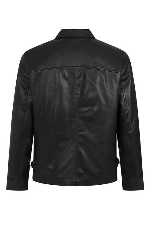Men's Classic Style Black Leather Jacket for Everyday Wear - JIMMY - London Leathers Direct