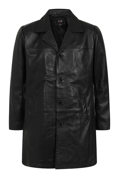 Men's ¾ Length Classic Leather Coat - GARY - London Leathers Direct