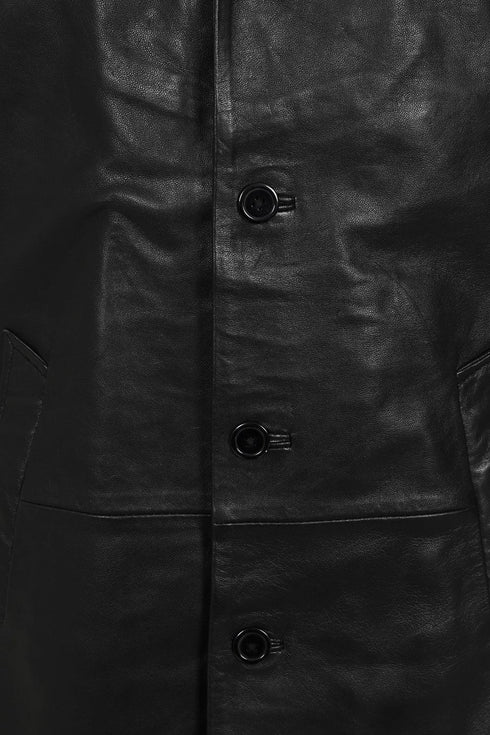 Men's ¾ Length Classic Leather Coat - GARY - London Leathers Direct