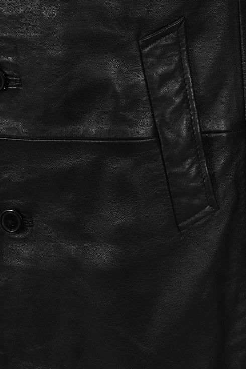 Men's ¾ Length Classic Leather Coat - GARY - London Leathers Direct