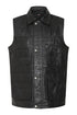 Men's Leather Sleeveless Gilet Black, Brown, Buff - VINNY - London Leathers Direct