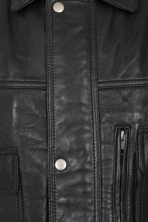 Men's Leather Sleeveless Gilet Black, Brown, Buff - VINNY - London Leathers Direct