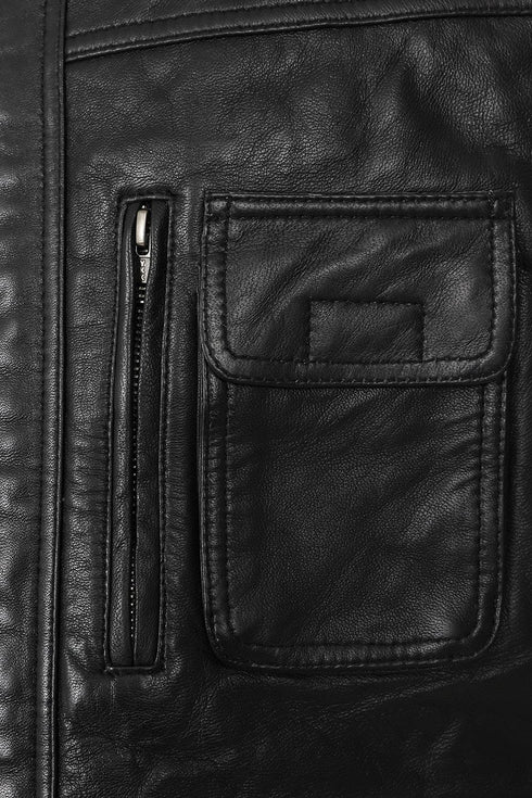 Men's Leather Sleeveless Gilet Black, Brown, Buff - VINNY - London Leathers Direct