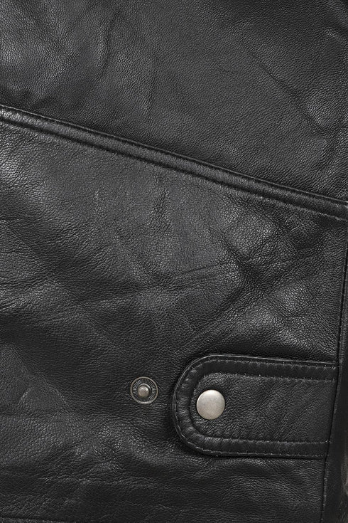 Men's Leather Sleeveless Gilet Black, Brown, Buff - VINNY - London Leathers Direct