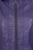 Women's purple nappa leather jacket with collar, 25-inch length, by LLD Original, available in sizes 8, 10, 12.