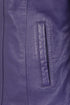 Women's purple nappa leather jacket with collar, 25-inch length, by LLD Original, available in sizes 8, 10, 12