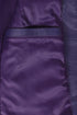 Women's classic purple nappa leather jacket with collar, 25-inch length, by LLD Original in size 8, 10, and 12.