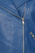 Women's Royal Blue Nappa Leather Biker Jacket - Celia