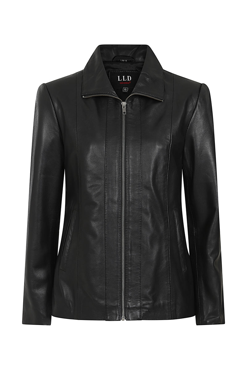 Women's Classic Black Real Leather Jacket – London Leathers Direct