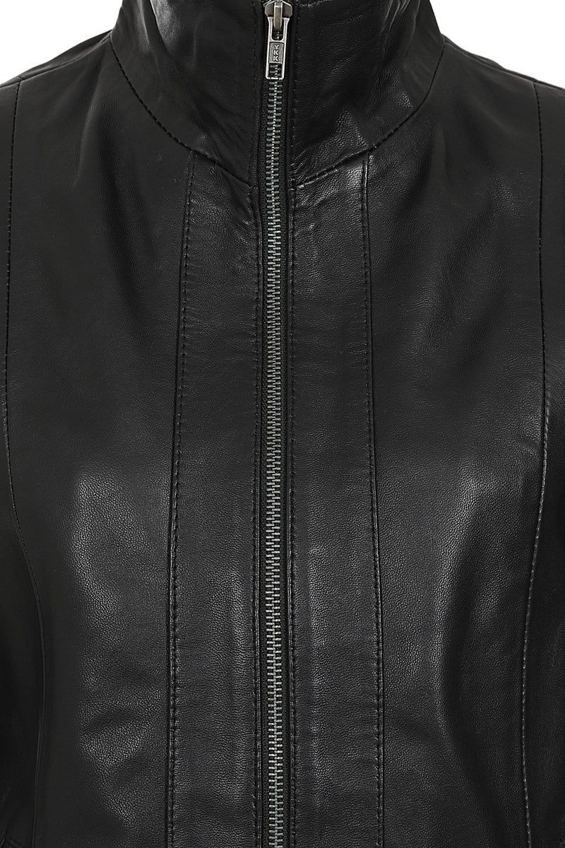 Women's Black Nappa Leather Jacket – Debbie | London Leathers Direct