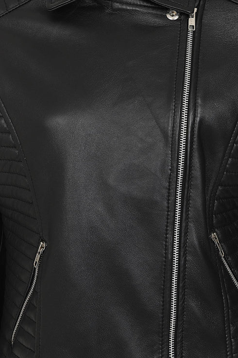 Women's Biker Style Leather Jacket - LUCY - London Leathers Direct