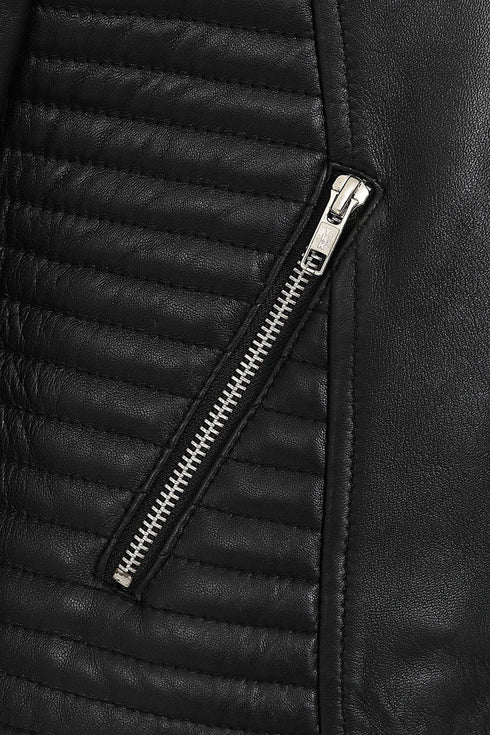 Women's Biker Style Leather Jacket - LUCY - London Leathers Direct