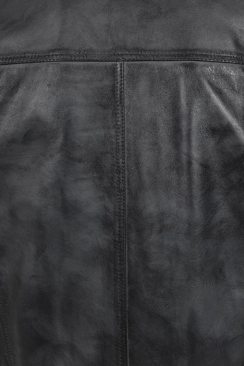 Men's Black, Brown, Grey Leather Racer Biker Style - CHARLIE - London Leathers Direct