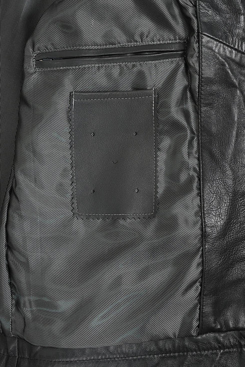 Men's Black, Brown, Grey Leather Racer Biker Style - CHARLIE - London Leathers Direct