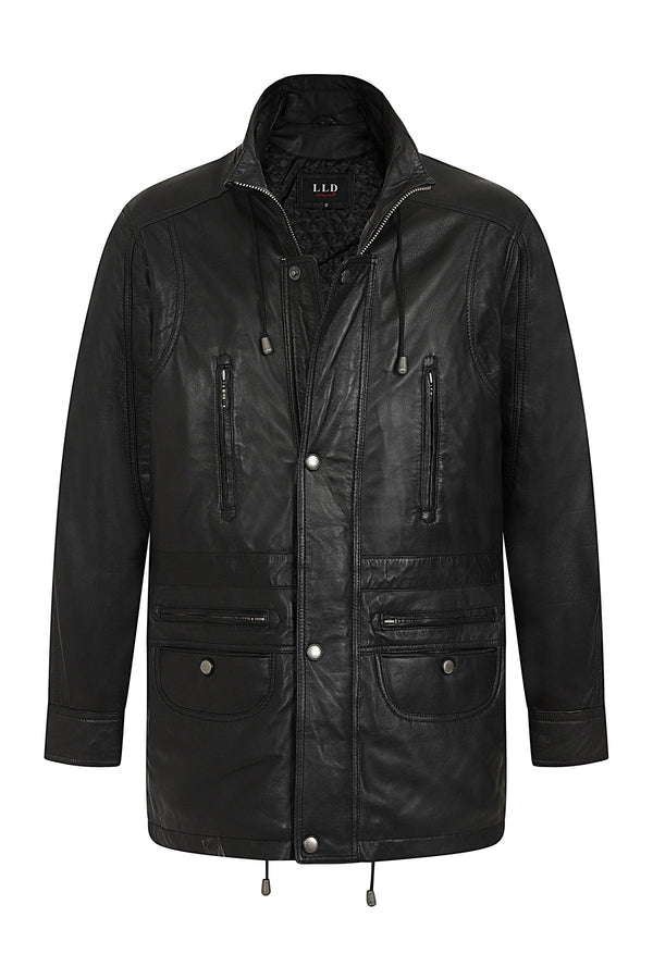Men's Classic ¾ Length Leather Car Coat - JERRY-G300 - London Leathers Direct