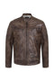 Men's Black, Brown, Grey Leather Racer Biker Style - CHARLIE - London Leathers Direct