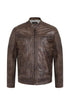 Men's Black, Brown, Grey Leather Racer Biker Style - CHARLIE - London Leathers Direct