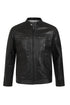 Men's Black, Brown, Grey Leather Racer Biker Style - CHARLIE - London Leathers Direct