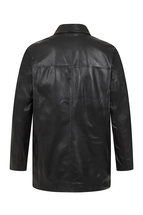 Men's Real Genuine Leather Classic 3 Button Jacket Blazer - MICHAEL -1502 - London Leathers Direct
