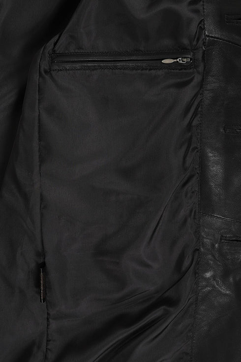 Men's Real Genuine Leather Classic 3 Button Jacket Blazer - MICHAEL -1502 - London Leathers Direct