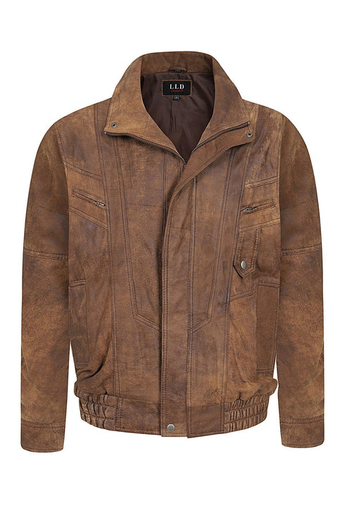 Men's Real Genuine Leather Classic Blouson Jacket - PAUL-303 - London Leathers Direct