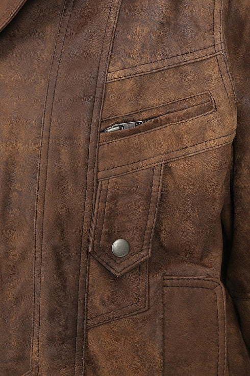 Men's Real Genuine Leather Classic Blouson Jacket - PAUL-303 - London Leathers Direct