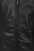Black genuine Nappa leather jacket with V-neck and zip-up front by LLD Original
