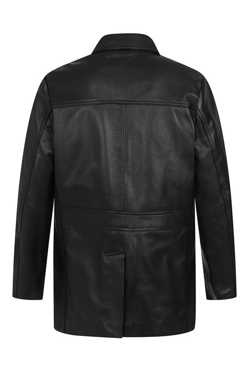 Men's Real Genuine Leather Classic Button Front Jacket - Steve - London Leathers Direct