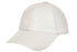 White curved peak Nappa leather baseball cap by LLD Original with adjustable strap
