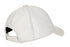 White leather baseball cap with curved peak by LLD Original, adjustable fit for comfort