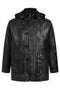 Men's Real Genuine Leather Classic Duffle Coat Jacket with Detachable Hood - Olly - London Leathers Direct