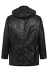 Men's Real Genuine Leather Classic Duffle Coat Jacket with Detachable Hood - Olly - London Leathers Direct