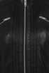 Black lamb nappa leather biker jacket with stand-up collar by LLD Original