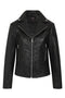 LLD Original black genuine nappa leather biker jacket for women in sizes 8-18