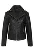 LLD Original black genuine nappa leather biker jacket for women in sizes 8-18