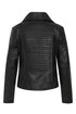 LLD Original black genuine nappa leather biker jacket for women, featuring a stylish design in various sizes.