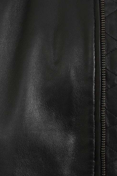 BARRY Men's Classic Black Nappa Leather Bomber Jacket - Luxury