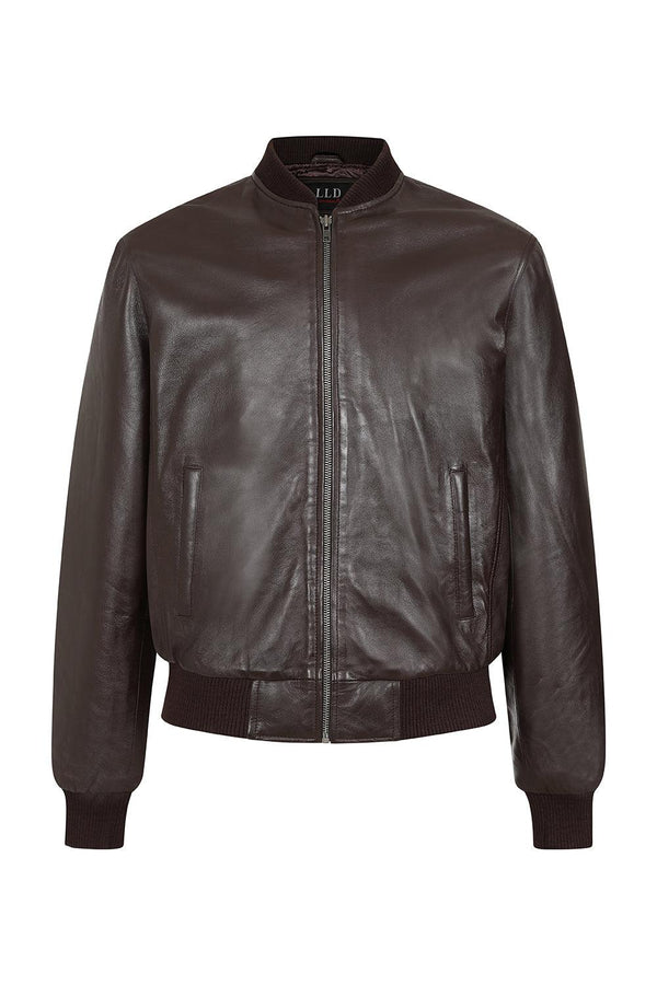 Men's Classic Black, Tan, Brown Genuine Leather Bomber Jacket - BOBBY - London Leathers Direct