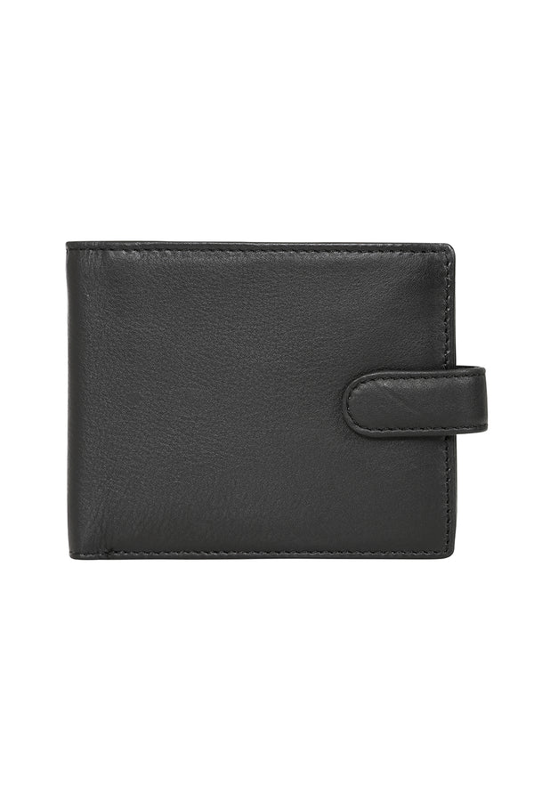 LLD Original genuine Nappa leather wallet in black and brown, bifold design with card holder slots