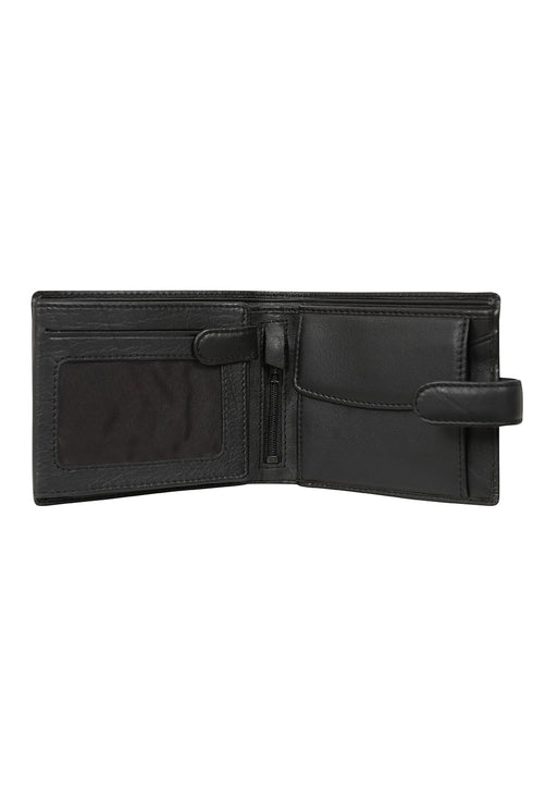 Genuine black and brown Nappa leather bifold wallet by LLD Original with multiple card slots