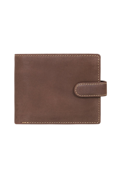 Genuine black brown Nappa leather bifold wallet by LLD Original, featuring multiple card slots
